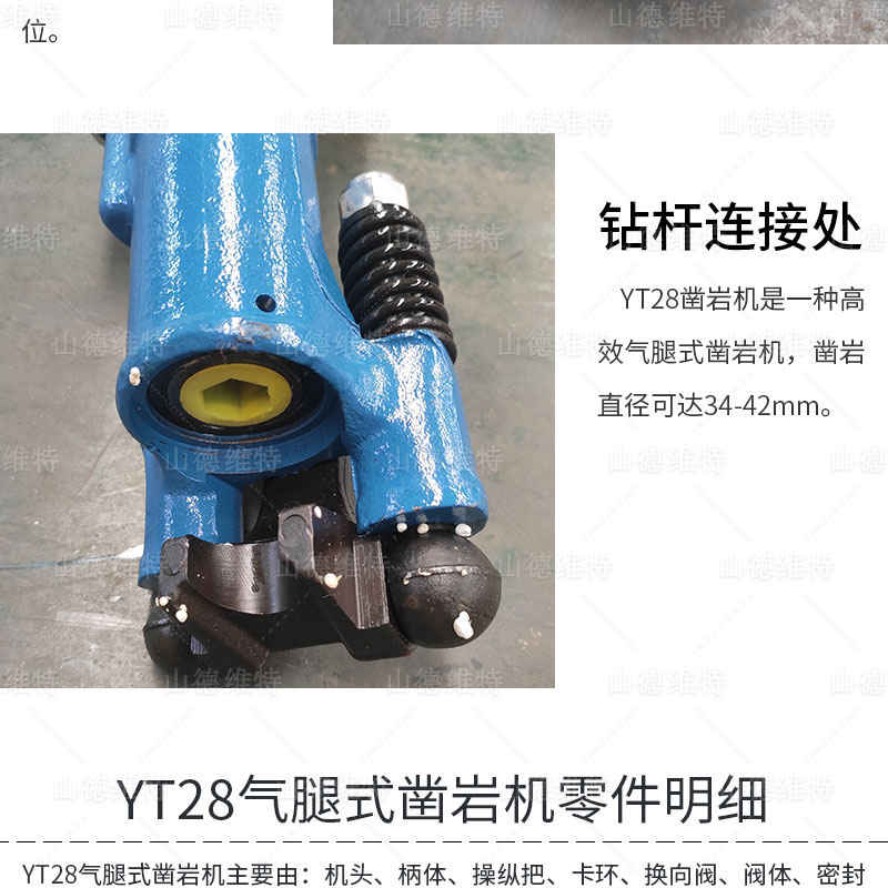 yt28鑿巖機(jī)氣腿連接部位圖片