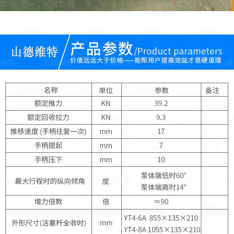 8A推溜器參數(shù)