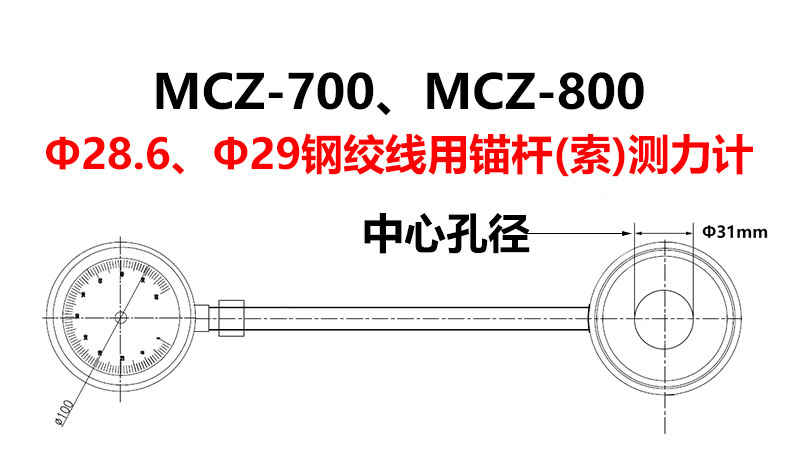 中心孔徑31mm測力計
